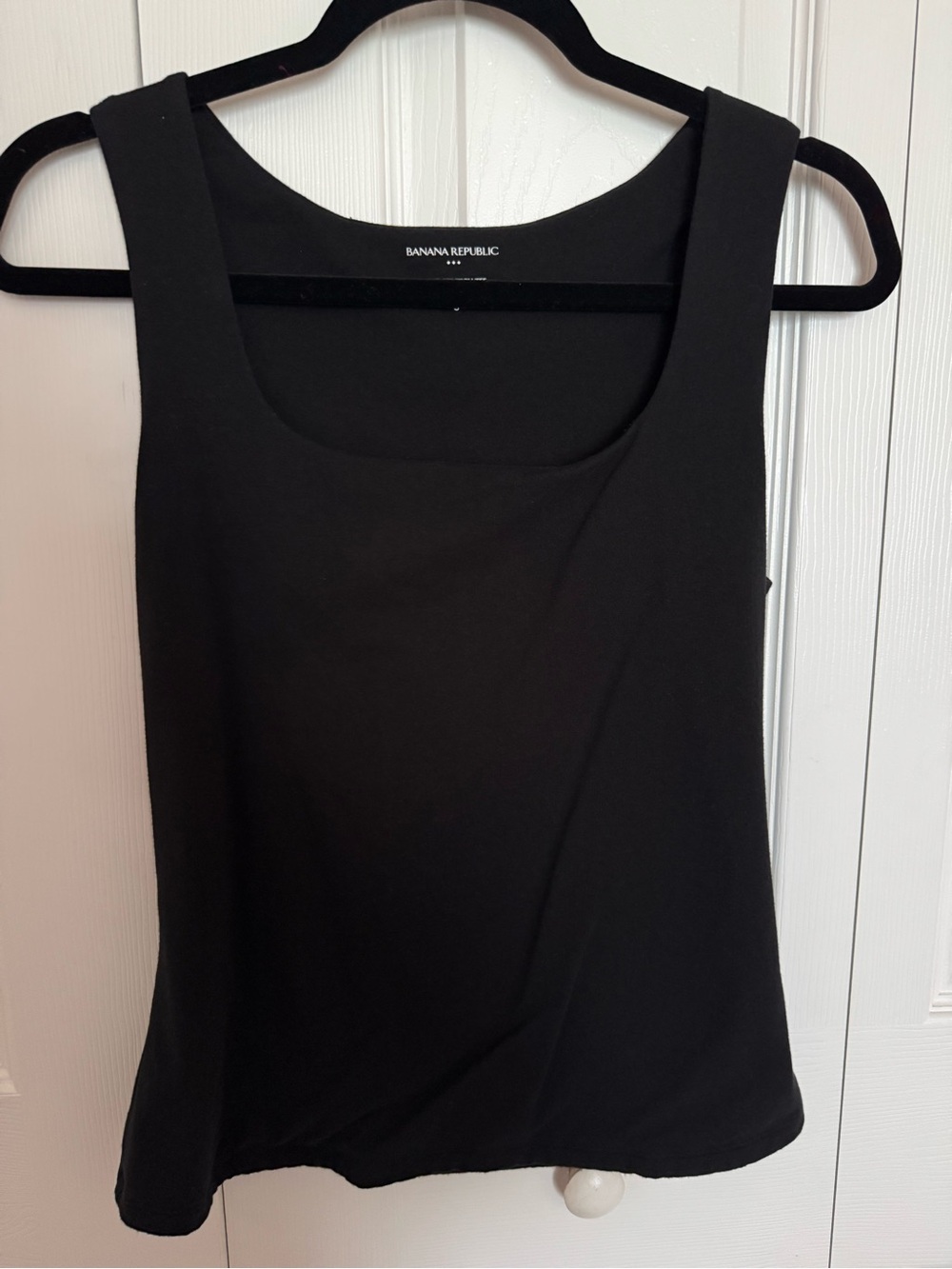 Banana Republic Black Soft Stretch Square-Neck Tank Top - Size Small